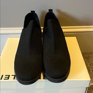 Anne Klein Black Knit Slip-On Sneakers